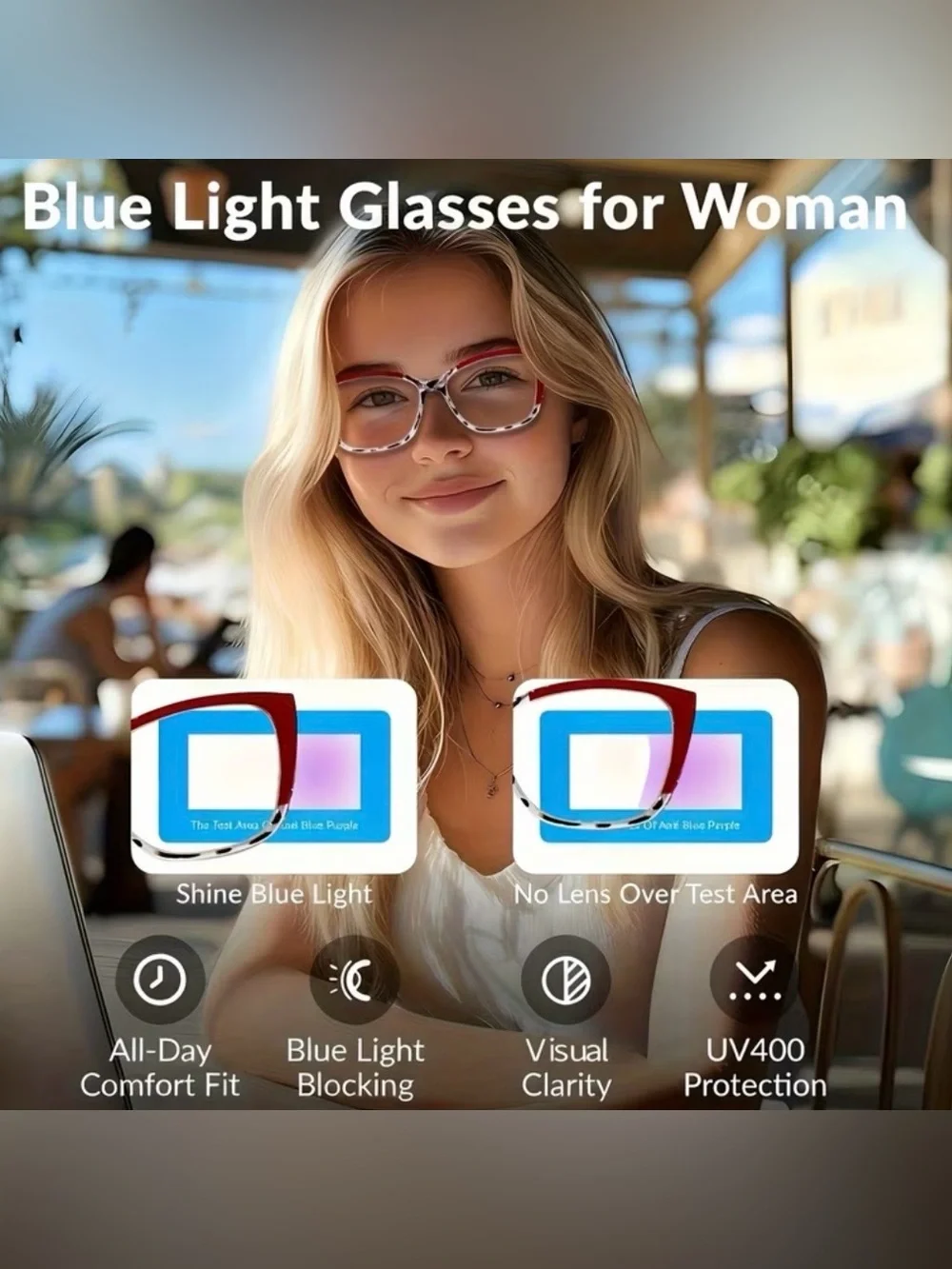 New! Brown Tortoise Shell Gradient Two Toned Blue Light Blocking Unisex Glasses